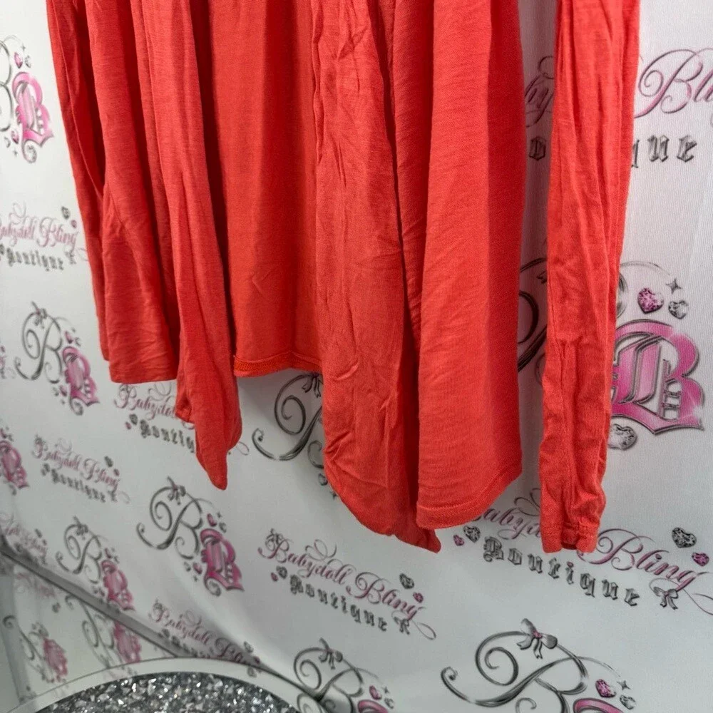 Jkla California cardigan waterfall Women's orange Red Open Front Cardigan